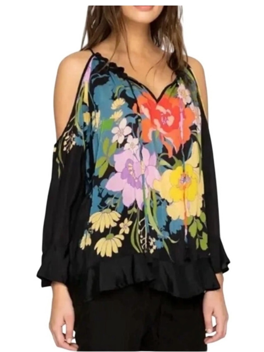 Johnny Was Fusion Cold Shoulder Floral
Blouse size S